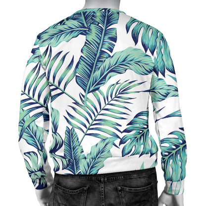 Pattern Tropical Palm Leaves Men Long Sleeve Sweatshirt