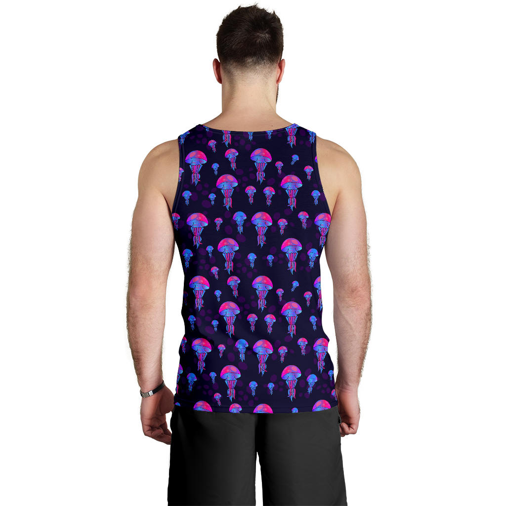 Jellyfish Neon Print Men Tank Top