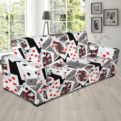 Poker Cards Pattern Print Design A04 Sofa Slipcover