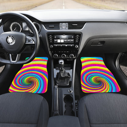 Vortex Twist Swirl Rainbow Design Car Floor Mats Front Back