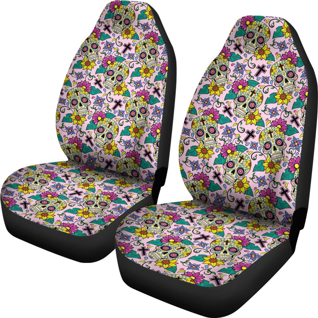 Sugar Skull Print Design LKS307 Car Seat Covers