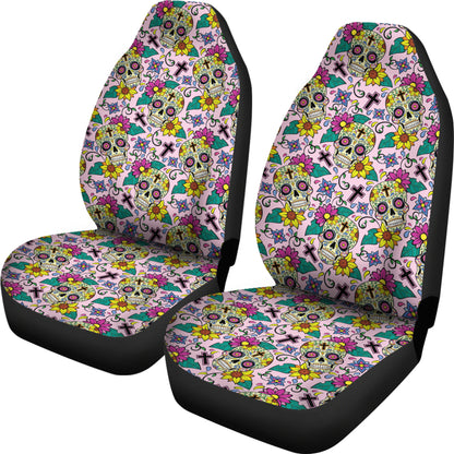 Sugar Skull Print Design LKS307 Car Seat Covers
