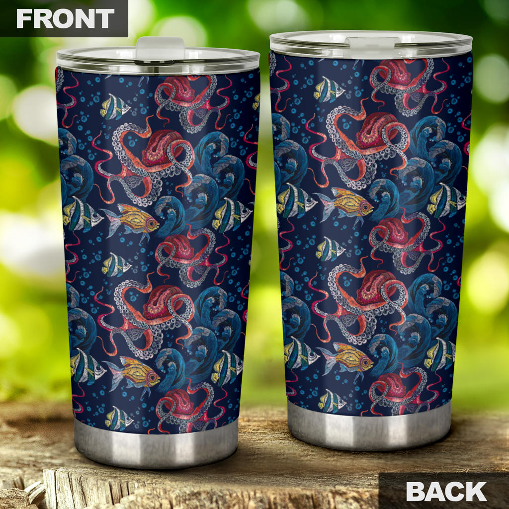 Octopus Deep Sea Print Themed Tumbler