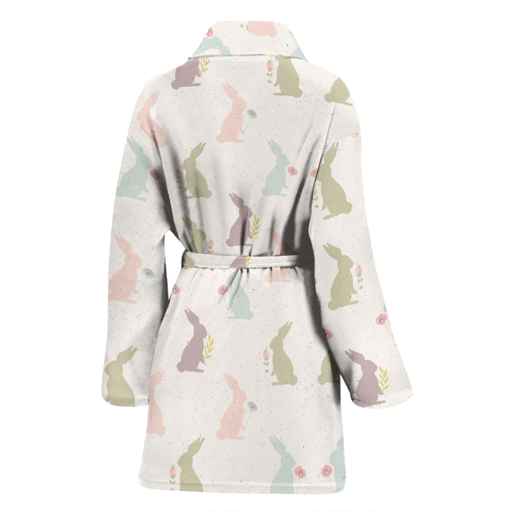 Bunny Pattern Print Design 05 Women Bathrobe