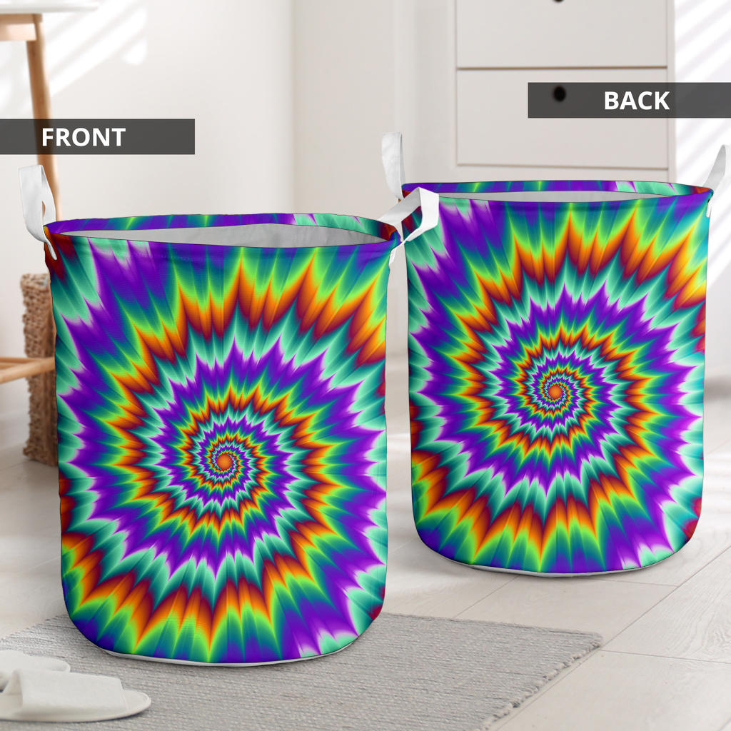 Optical illusion Pulsing fiery spirals Laundry Basket