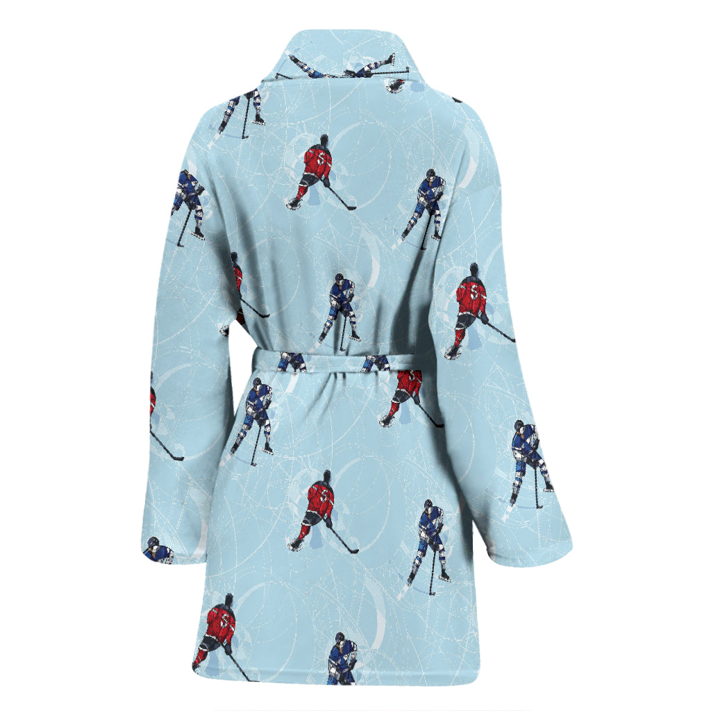 Hockey Player Print Design LKS302 Women Bathrobe