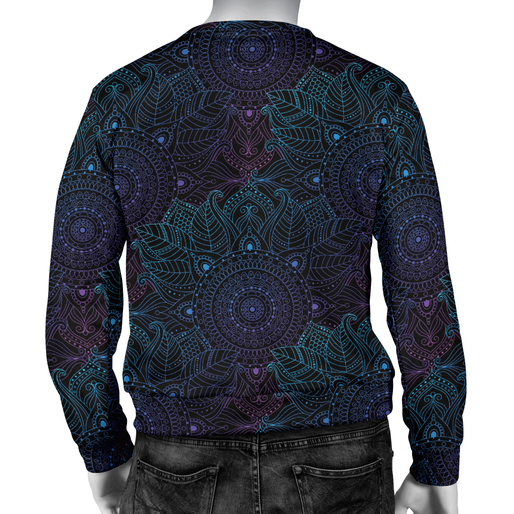 Boho Floral Mandala Men Long Sleeve Sweatshirt