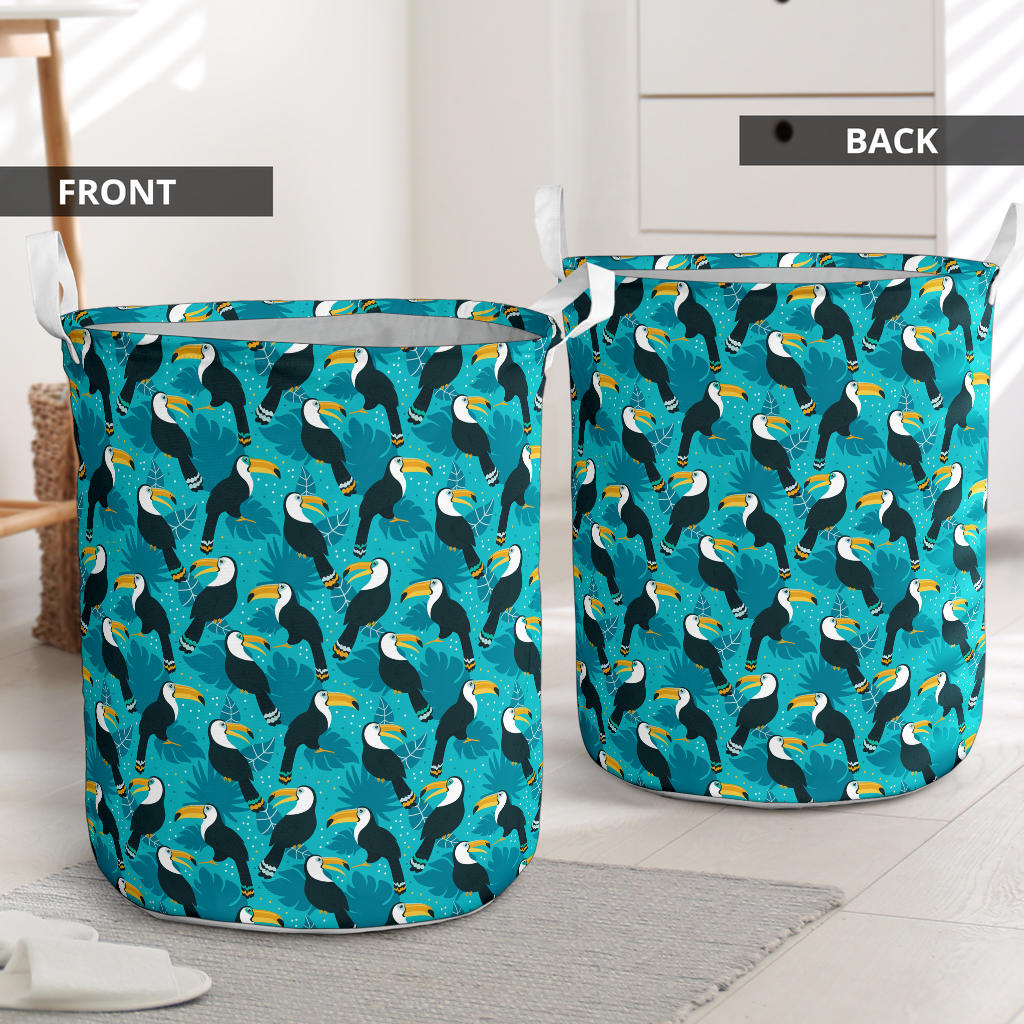 Toucan Parrot Pattern Print Laundry Basket