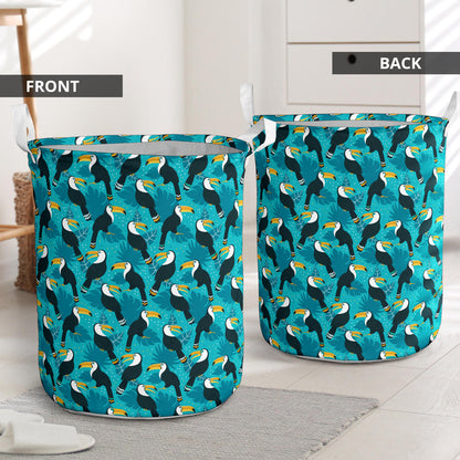 Toucan Parrot Pattern Print Laundry Basket