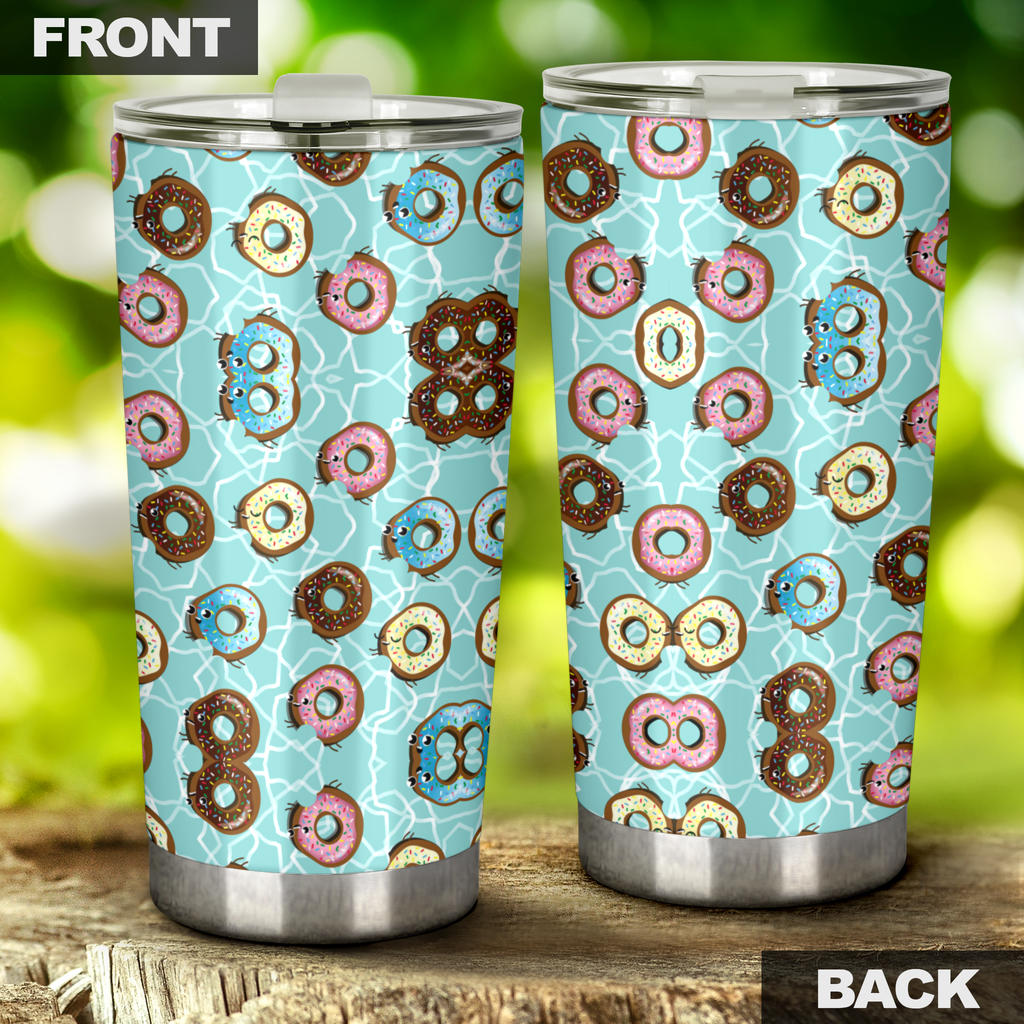 Emoji Donut Print Pattern Tumbler
