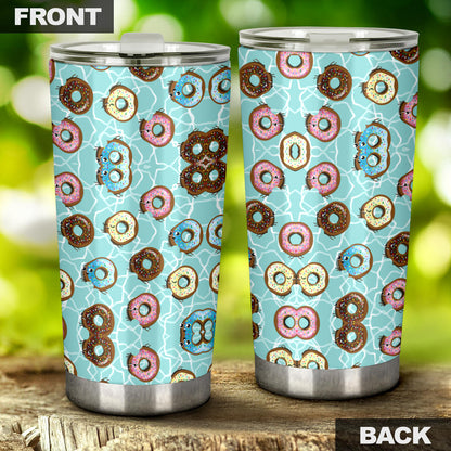 Emoji Donut Print Pattern Tumbler