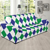 Argyle Green Blue Pattern Print Design 03 Sofa Slipcover