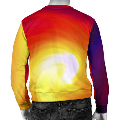 Vortex Twist Swirl Flame Themed Men Long Sleeve Sweatshirt