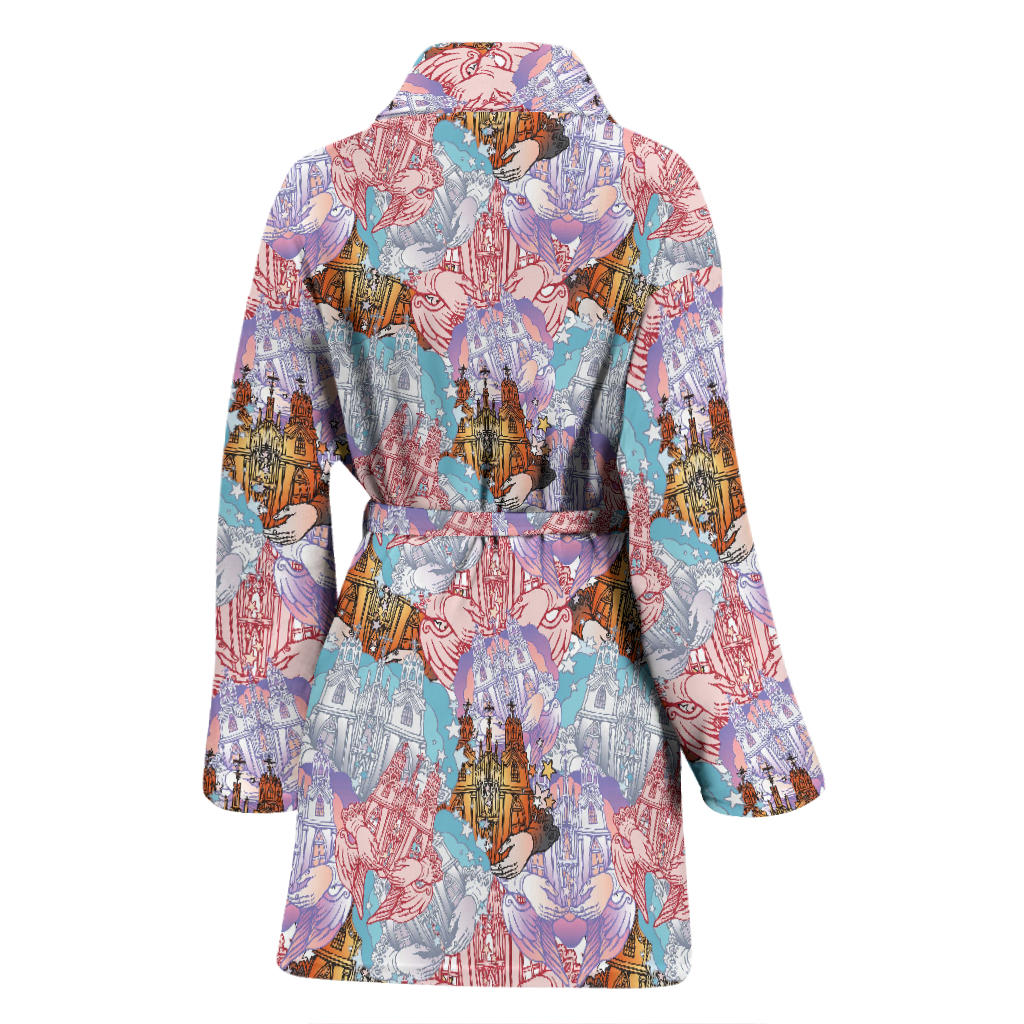 Christian Pattern Print Design 03 Women Bathrobe