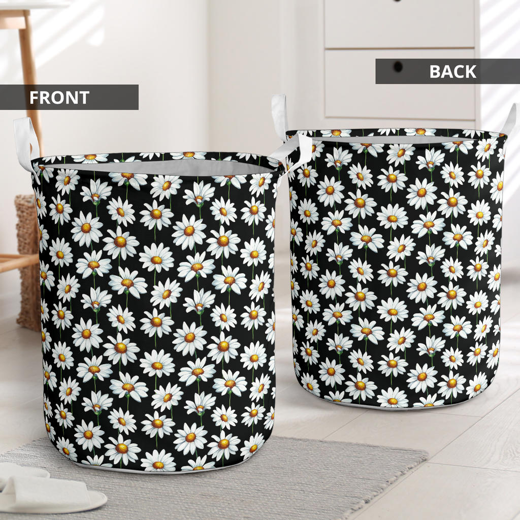 Daisy Print Pattern Laundry Basket
