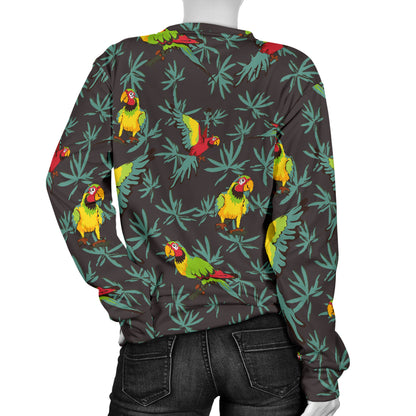 Parrot Themed Print Women Long Sleeve Sweatshirt