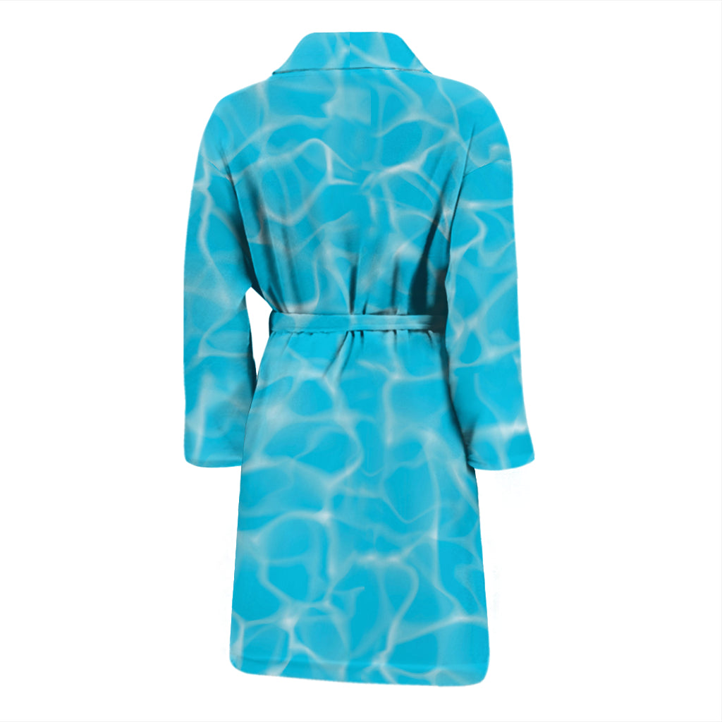 Swimming Pool Texture Print Design LKS301 Men Bathrobe