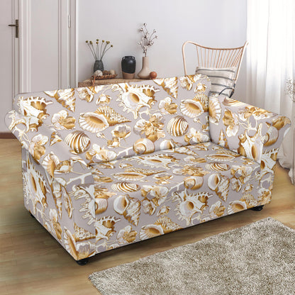 Seashell Print Design LKS309 Loveseat Couch Slipcover