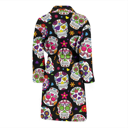 Sugar Skull Print Design LKS302 Men Bathrobe