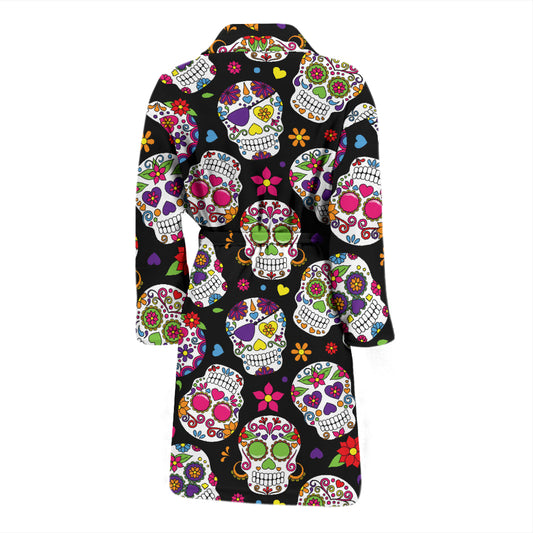 Sugar Skull Print Design LKS302 Men Bathrobe