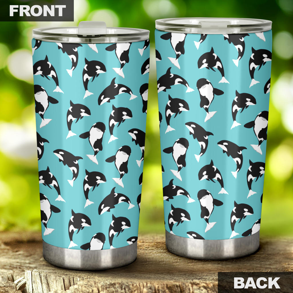 Whale Action Design Themed Print Tumbler