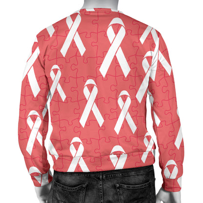 Autism Awareness Ribbon Design Print Men Long Sleeve Sweatshirt