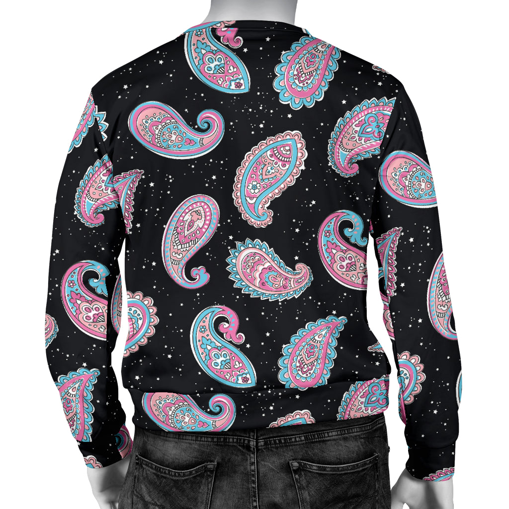 Paisley Pink Design Mandala Print Men Long Sleeve Sweatshirt