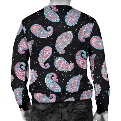 Paisley Pink Design Mandala Print Men Long Sleeve Sweatshirt