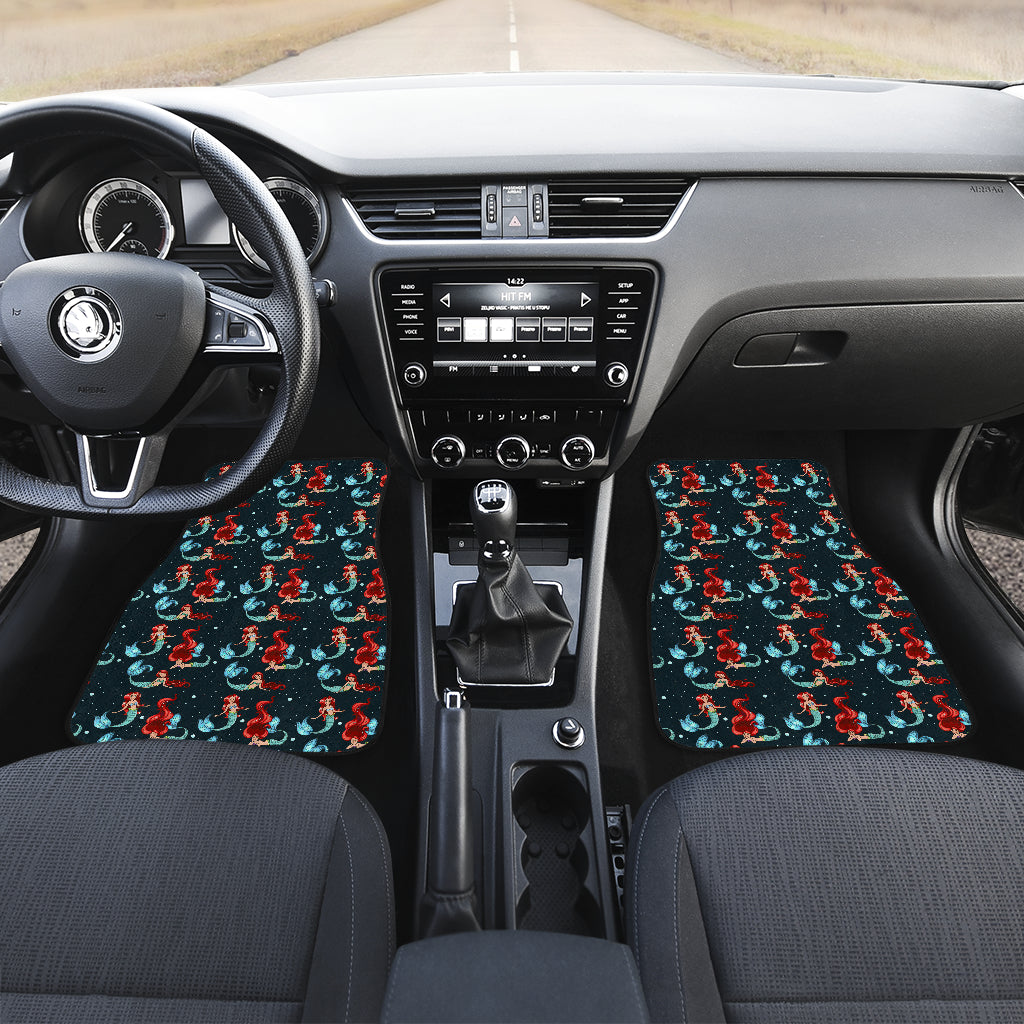 Mermaid Girl Themed Design Print Car Floor Mats Front Back