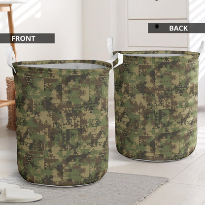 Camouflage Aztec Green Army Print Laundry Basket
