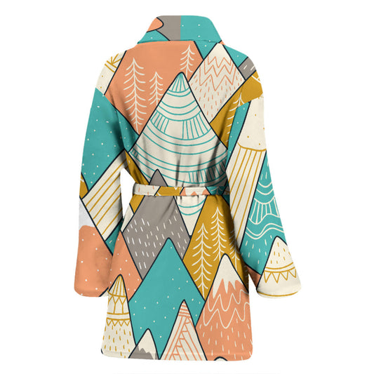 Mountain Pattern Print Design 02 Women Bathrobe