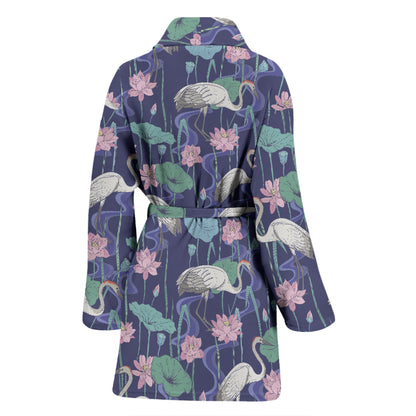 Water Lily Print Design LKS306 Women Bathrobe