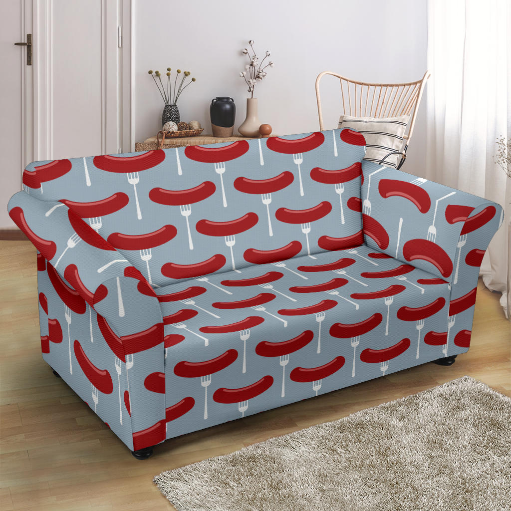 Sausage Print Design LKS301 Loveseat Couch Slipcover