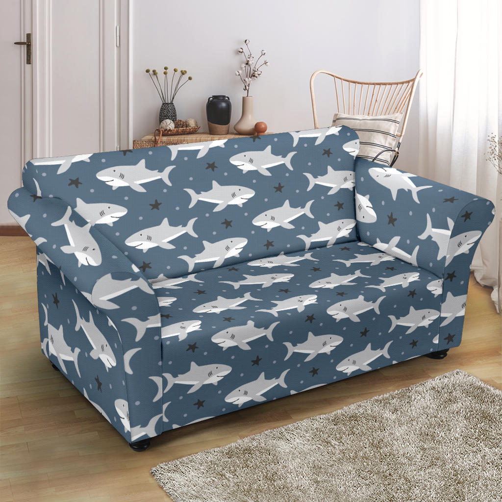 Shark Print Design LKS305 Loveseat Couch Slipcover