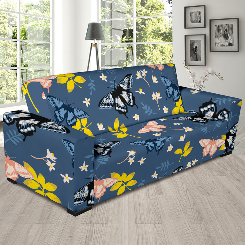 Monarch Butterfly Pattern Print Design 02 Sofa Slipcover