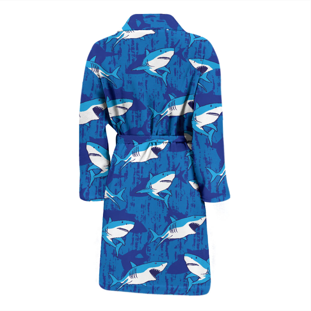 Shark Print Design LKS308 Men Bathrobe