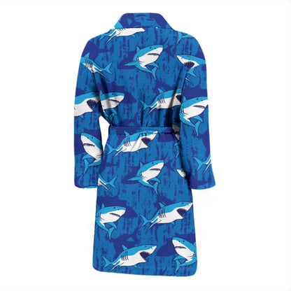 Shark Print Design LKS308 Men Bathrobe