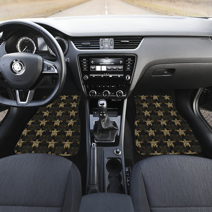 Gold Tribal Turtle Polynesian Design Car Floor Mats Front Back