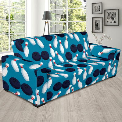 Bowling Pin Pattern Print Design 010 Sofa Slipcover