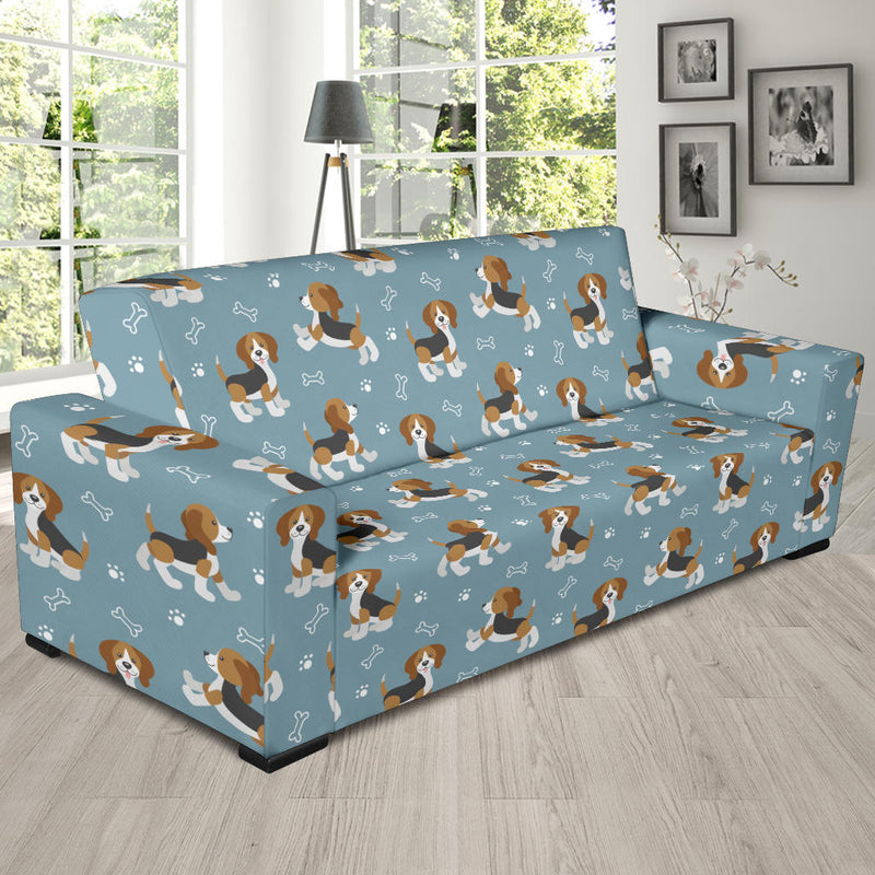 Beagle Pattern Print Design 02 Sofa Slipcover