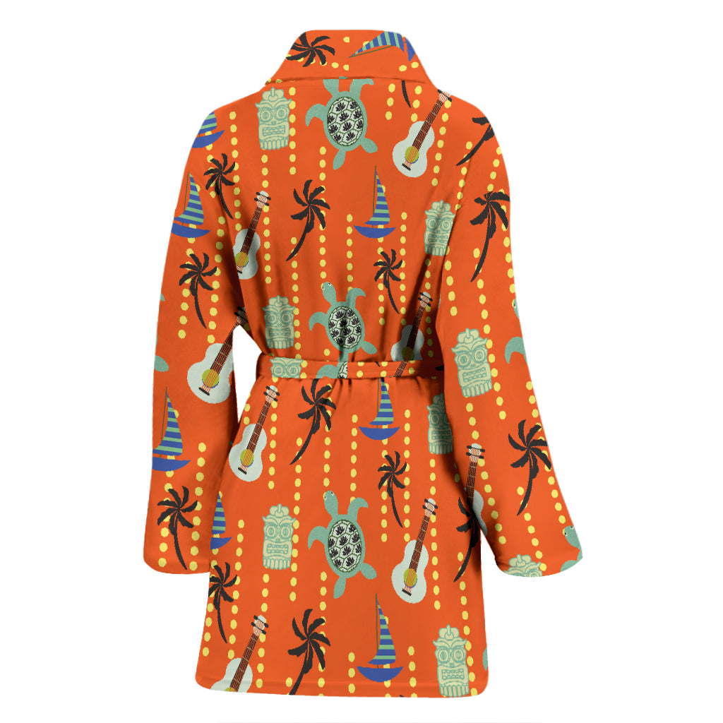 Ukulele Print Design LKS402 Women Bathrobe