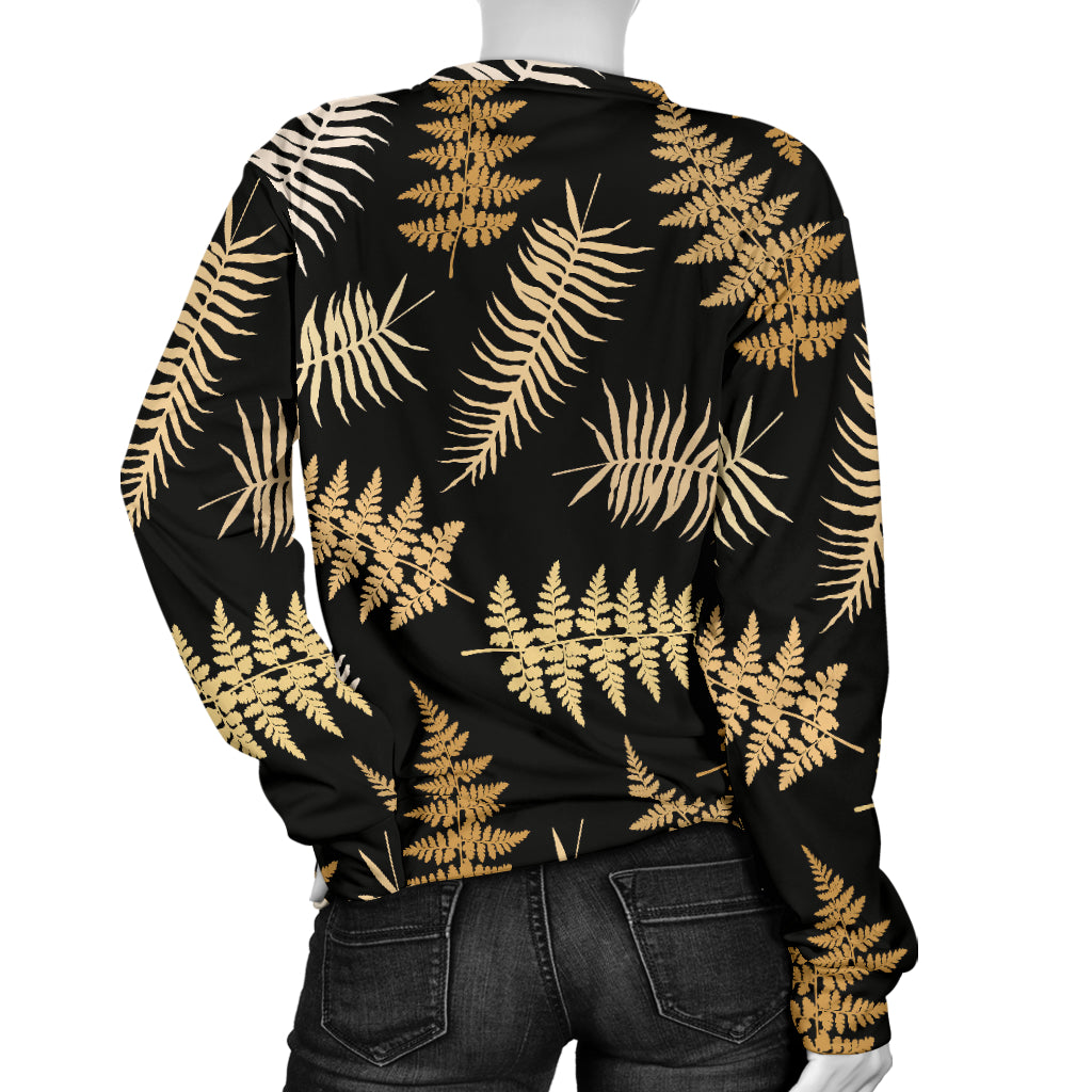 Fern Leave Bright Print Pattern Women Long Sleeve Sweatshirt