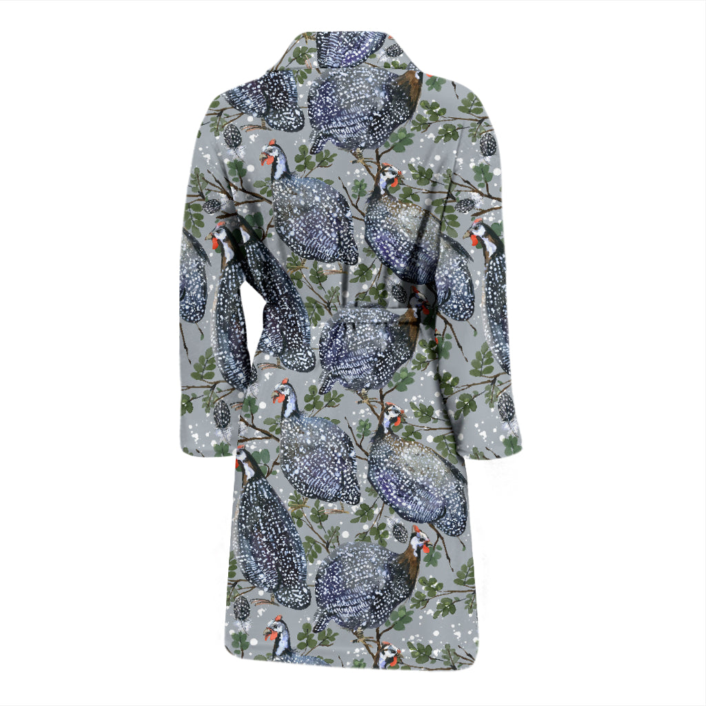 Guinea Fowl Print Design LKS402 Men Bathrobe