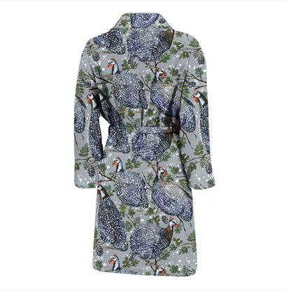 Guinea Fowl Print Design LKS402 Men Bathrobe