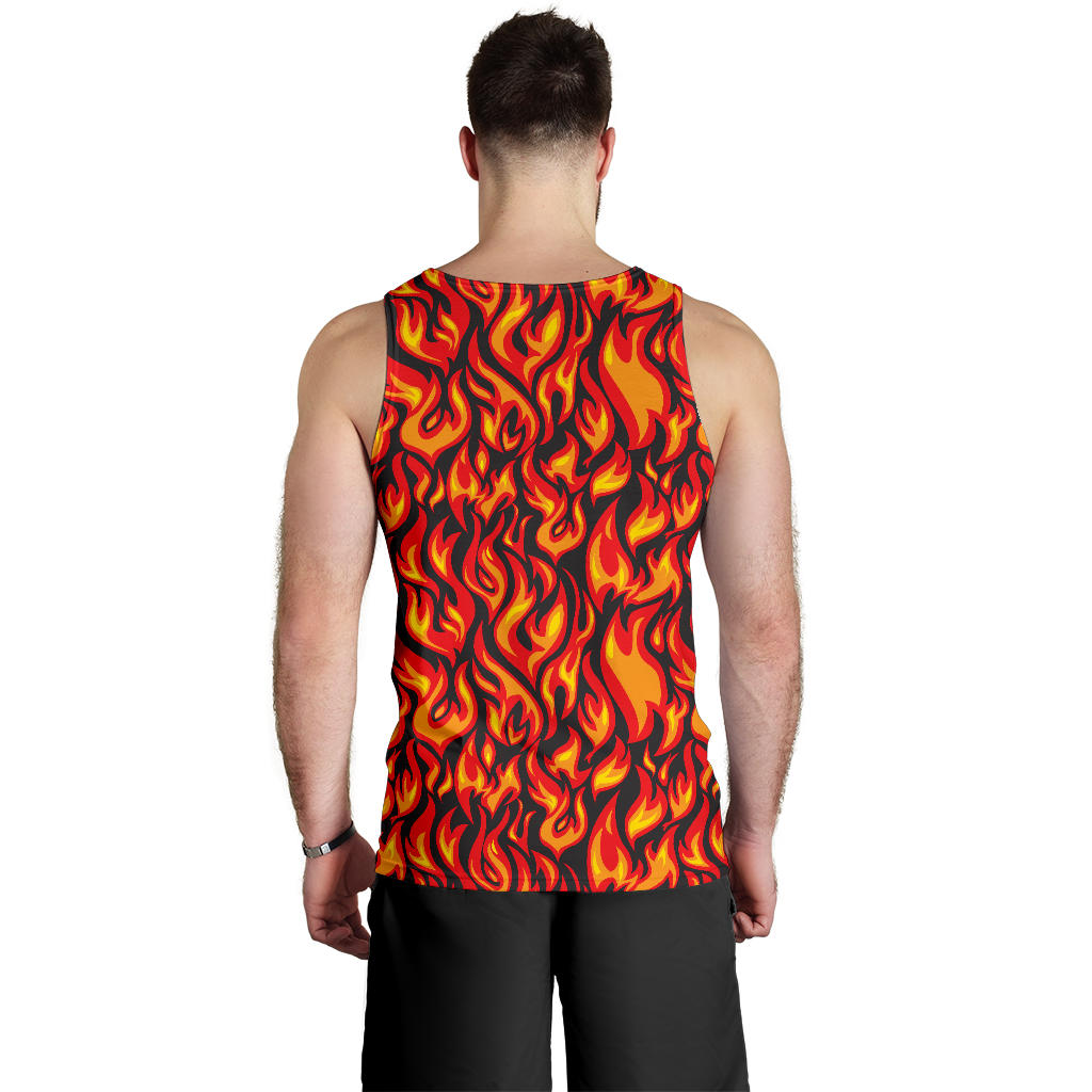Flame Fire Print Pattern Men Tank Top