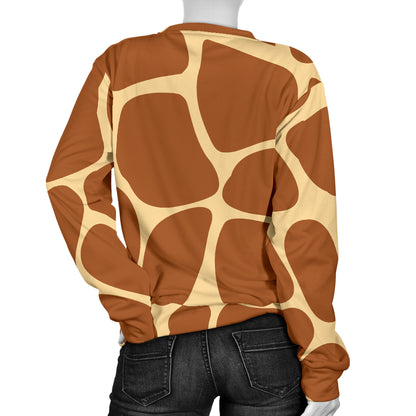 Giraffe Texture Print Women Long Sleeve Sweatshirt