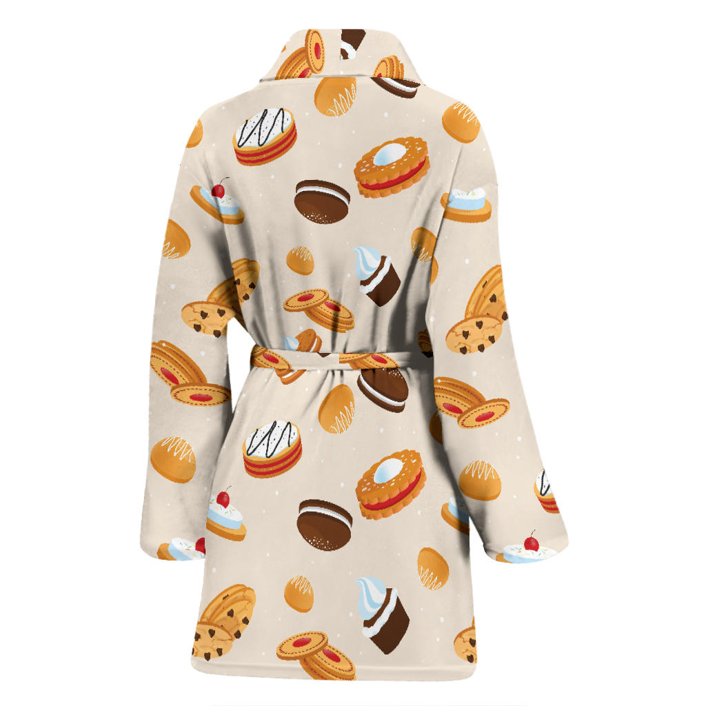 Biscuit Pattern Print Design 01 Women Bathrobe