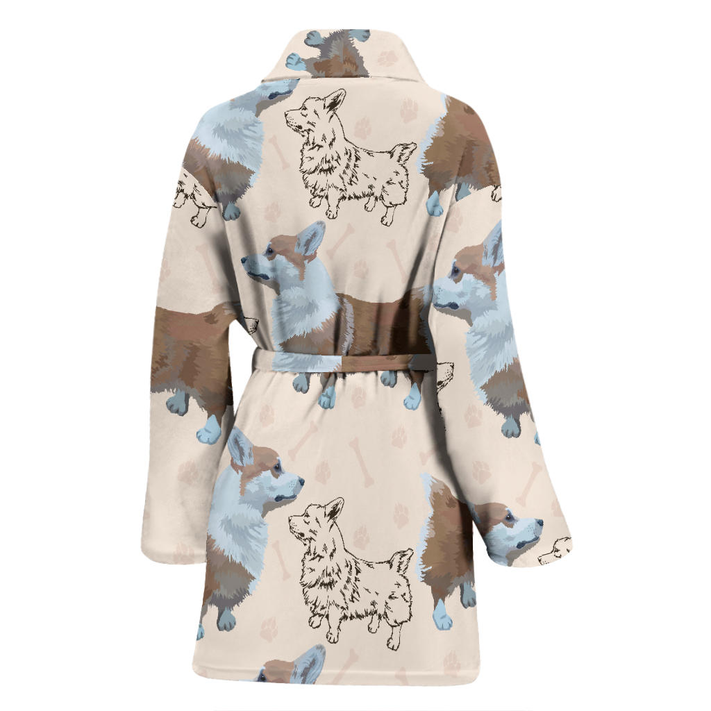 Pembroke Welsh Corgis Pattern Print Design A03 Women Bathrobe