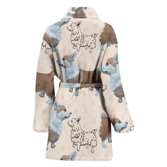 Pembroke Welsh Corgis Pattern Print Design A03 Women Bathrobe