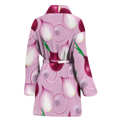 Onion Pattern Print Design A01 Women Bathrobe